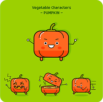 캐릭터 채소 일러스트 호박 사람없음 귀여움 채소캐릭터 잭오랜턴 일러캐릭터 AI파일 컨셉 할로윈 파일형식 벡터