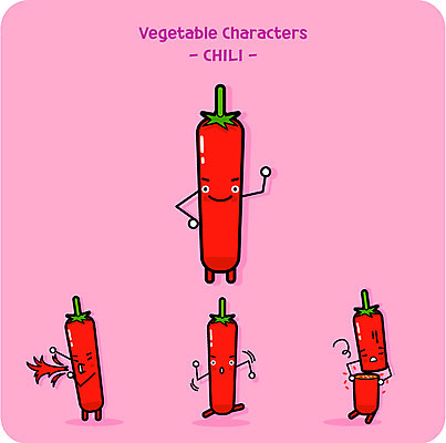 캐릭터 채소 일러스트 고추 사람없음 귀여움 홍고추 채소캐릭터 일러캐릭터 AI파일 컨셉 파일형식 벡터