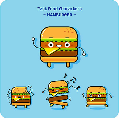 캐릭터 음표 일러스트 사람없음 귀여움 햄버거 음식캐릭터 일러캐릭터 AI파일 기호 음악 음식 컨셉 패스트푸드 파일형식 벡터
