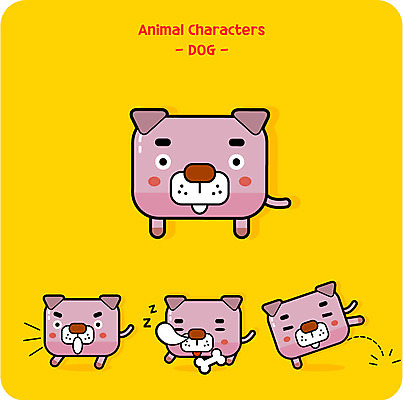 캐릭터 동물캐릭터 일러스트 사람없음 귀여움 잠 개 개캐릭터 소변 개껌 일러캐릭터 AI파일 동물 컨셉 포유류 파일형식 벡터