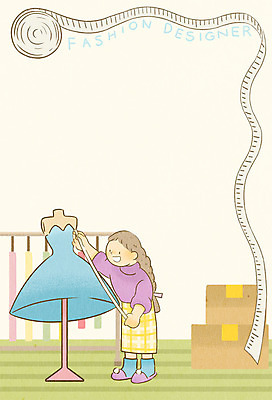 전신 PSD 디자인 드레스 여자 일러스트 프레임 줄자 한명 성인 패션디자이너 장래희망 의상실 프레임일러스트 국내일러스트 1 옷 자 사람 디자이너 파일형식