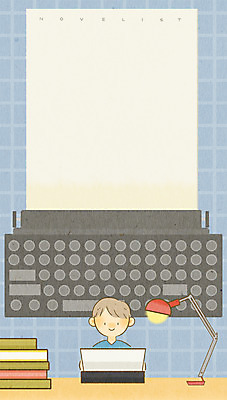 PSD 남자 일러스트 전등 프레임 한명 상반신 성인 책 스탠드 기록 작가 장래희망 타자기 프레임일러스트 국내일러스트 직업 1 조명 사람 골동품 파일형식