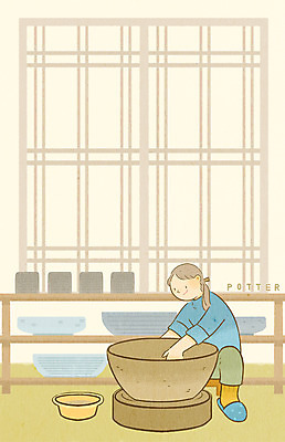 전신 PSD 전통 여자 일러스트 한국 한명 성인 항아리 도자기 장래희망 도예가 국내일러스트 직업 1 아시아 사람 파일형식