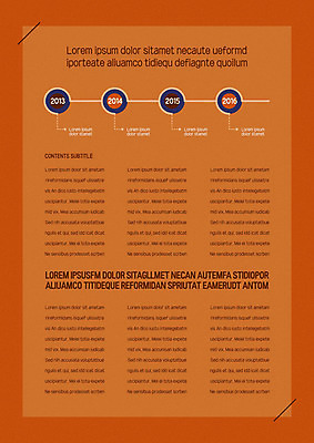 템플릿 내지 사람없음 주황색 프레젠테이션 문서템플릿 서식 레이아웃 문서 제안서 타임라인 이미지템플릿 AI파일 컬러 파일형식 벡터