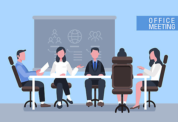 전신 여자 남자 의자 일러스트 회사 회의 협력 앉기 여러명 성인 사무실 직장인 비즈니스맨 비즈니스우먼 책상 문서 얼굴없음 국내일러스트 AI파일 직업 가구 다수 비즈니스 모션 사람 파일형식 벡터