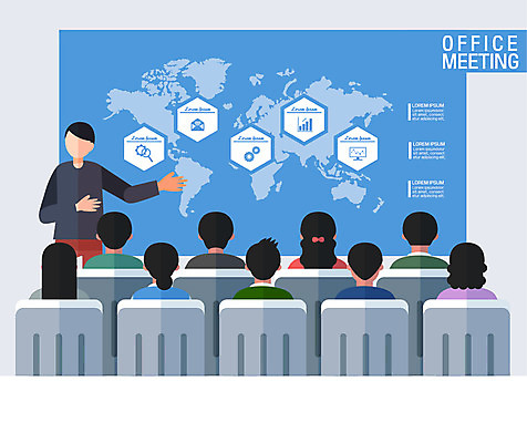 여자 남자 세계지도 일러스트 회사 회의 협력 여러명 상반신 성인 직장인 비즈니스맨 비즈니스우먼 발표 강의실 프레젠테이션 회의실 얼굴없음 국내일러스트 AI파일 직업 교육 다수 지도 비즈니스 사람 세계 공간 파일형식 벡터