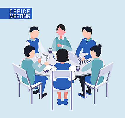 전신 여자 남자 커피 일러스트 회사 회의 협력 앉기 여러명 상반신 성인 노트북 사무실 직장인 비즈니스맨 비즈니스우먼 책상 문서 얼굴없음 국내일러스트 AI파일 직업 음료 가구 다수 비즈니스 모션 사람 전자제품 파일형식 벡터