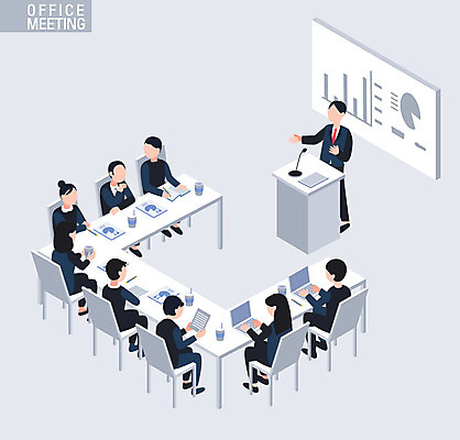 전신 여자 남자 커피 일러스트 회사 회의 협력 서기 앉기 여러명 성인 노트북 태블릿 사무실 직장인 비즈니스맨 비즈니스우먼 발표 프레젠테이션 책상 마이크 문서 얼굴없음 국내일러스트 AI파일 직업 음료 음향기기 가구 다수 비즈니스 모션 사람 전자제품 스마트기기 파일형식 벡터