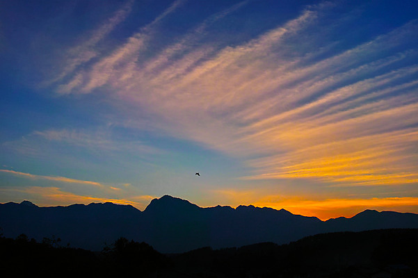 포토 JPG 구름 실루엣 자연현상 자연 조류 하늘 산 풍경 사람없음 야외 노을 일몰 국내포토 자연요소 동물 촬영기법 생태계 파일형식