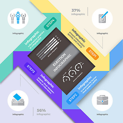 화살표 서류가방 일러스트 그래프 사람모양 라벨 인포그래픽 선거 투표함 국내일러스트 AI파일 모양 가방 프레임 투표 민주주의 파일형식 벡터
