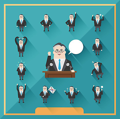 남자 말풍선 일러스트 모션 여러명 성인 세트 만세 물음표 하트 태극기 선거 단상 선거유세 대선후보 대통령선거 국내일러스트 AI파일 모양 기호 다수 사람 국기 민주주의 후보 파일형식 벡터