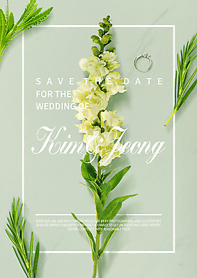 PSD 편집이미지 꽃 결혼 잎 사람없음 연두색 반지 청첩장 그리너리 이미지편집 식물 장신구 카드_감사 이벤트 초록색 파일형식 트랜드컬러