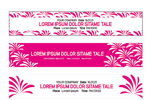 템플릿 배너 배너템플릿 가로배너 분홍색 패턴 나뭇잎 사각프레임 사람없음 현수막 배너세트 AI파일 컬러 잎 무늬 프레임 가로 세트 사각형 파일형식 벡터