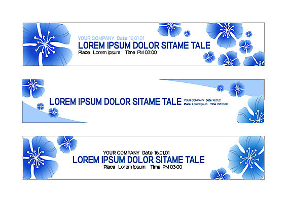 템플릿 배너 배너템플릿 가로배너 꽃 꽃무늬 패턴 사각프레임 사람없음 파란색 현수막 배너세트 AI파일 식물 컬러 무늬 프레임 가로 세트 사각형 파일형식 벡터