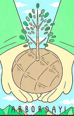 PSD 나무 손 일러스트 산 들기 신체부위 식목일 국내일러스트 식물 기념일 모션 사람 파일형식