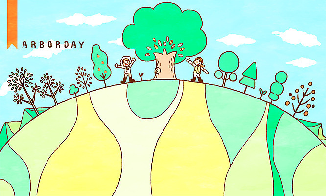 전신 PSD 나무 여자 남자 지구 일러스트 산 웃음 성인 두명 식목일 국내일러스트 식물 기념일 표정 사람 파일형식