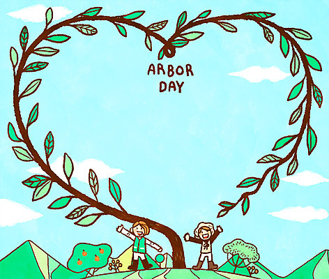 전신 PSD 나무 여자 남자 일러스트 하늘 산 프레임 성인 두명 하트 식목일 프레임일러스트 하트프레임 국내일러스트 모양 식물 기념일 사람 파일형식