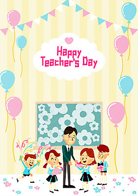 여자 남자 꽃 일러스트 교실 청소년 선물 이벤트 여러명 성인 교사 칠판 5월 편지 스승의날 풍선 가랜드 국내일러스트 AI파일 식물 직업 교육 기념일 다수 학교 사람 날짜 파티용품 파일형식 벡터