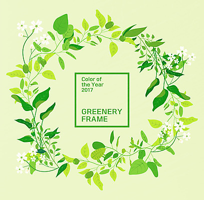 식물 꽃 일러스트 나뭇잎 프레임 사람없음 프레임일러스트 그리너리 국내일러스트 AI파일 잎 파일형식 벡터 트랜드컬러