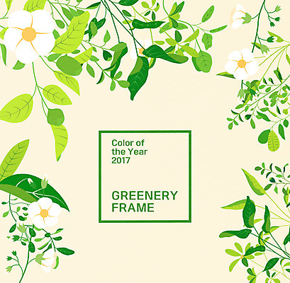 식물 꽃 일러스트 나뭇잎 프레임 사람없음 프레임일러스트 그리너리 국내일러스트 AI파일 잎 파일형식 벡터 트랜드컬러