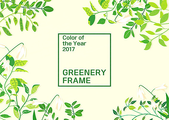 식물 꽃 일러스트 나뭇잎 프레임 사람없음 프레임일러스트 그리너리 국내일러스트 AI파일 잎 파일형식 벡터 트랜드컬러