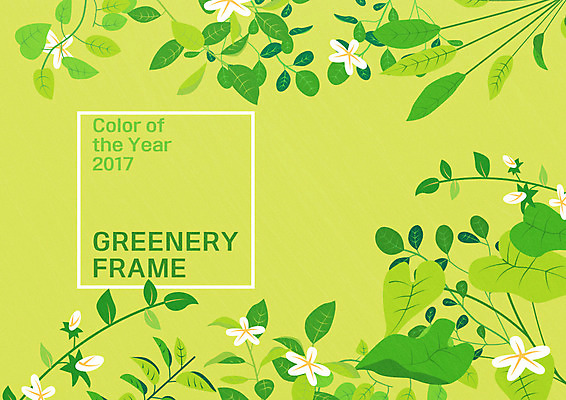 식물 꽃 일러스트 나뭇잎 프레임 사람없음 프레임일러스트 그리너리 국내일러스트 AI파일 잎 파일형식 벡터 트랜드컬러