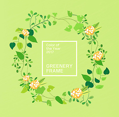 식물 꽃 일러스트 나뭇잎 프레임 사람없음 프레임일러스트 그리너리 국내일러스트 AI파일 잎 파일형식 벡터 트랜드컬러