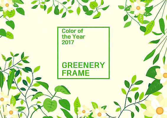 식물 꽃 일러스트 나뭇잎 프레임 사람없음 프레임일러스트 그리너리 국내일러스트 AI파일 잎 파일형식 벡터 트랜드컬러