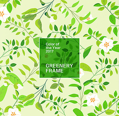 식물 꽃 일러스트 나뭇잎 프레임 사람없음 프레임일러스트 그리너리 국내일러스트 AI파일 잎 파일형식 벡터 트랜드컬러