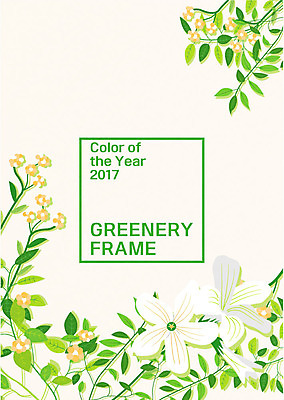 식물 꽃 일러스트 나뭇잎 프레임 사람없음 프레임일러스트 그리너리 국내일러스트 AI파일 잎 파일형식 벡터 트랜드컬러