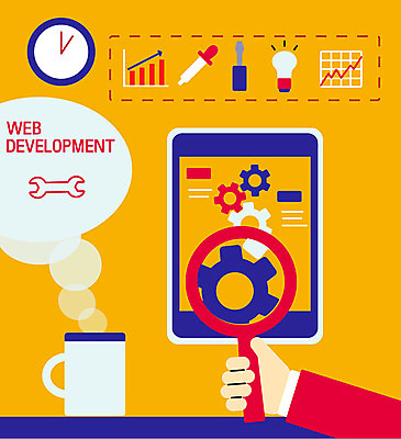 시계 일러스트 돋보기 모바일 그래프 아이디어 신체부위 스마트폰 웹 드라이버 플랫 톱니바퀴 개발 엘리먼트 국내일러스트 AI파일 컨셉 인터넷 사람 핸드폰 스마트기기 공구 파일형식 벡터