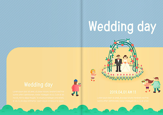 템플릿 여자 남자 신부 신랑 결혼 카드템플릿 결혼식 여러명 청첩장 초대장 하객 이미지템플릿 AI파일 카드프레임 다수 카드_감사 프레임 사람 이벤트 고객 파일형식 벡터