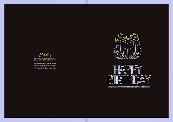 템플릿 손 카드템플릿 신체부위 선물상자 검은색 생일 주기 네온 축하카드 생일카드 이미지템플릿 AI파일 카드프레임 기념일 컬러 모션 카드_감사 프레임 선물 사람 상자 파일형식 벡터
