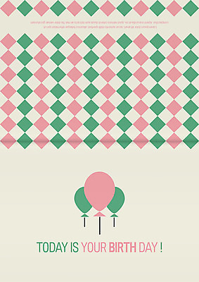 템플릿 카드템플릿 사람없음 생일 축하카드 마름모 풍선 생일카드 이미지템플릿 AI파일 카드프레임 도형 기념일 카드_감사 프레임 파일형식 벡터