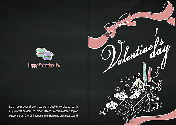 PSD 템플릿 리본 카드템플릿 디저트 발렌타인데이 사람없음 초콜릿 마카롱 이미지템플릿 카드프레임 음식 데이이벤트 프레임 카드 파일형식