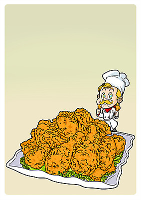 PSD 남자 음식 일러스트 한명 성인 요리사 치킨 배달음식 국내일러스트 직업 1 사람 배달 닭고기요리 파일형식