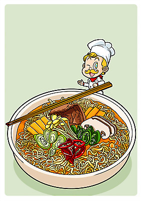 PSD 남자 음식 일러스트 젓가락 한명 성인 요리사 라면 국내일러스트 직업 1 수저 사람 면류 파일형식
