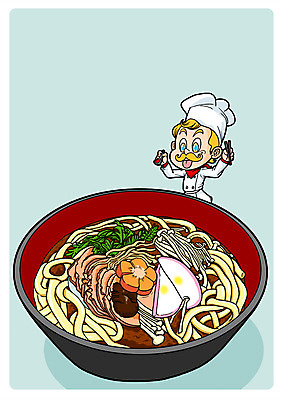 PSD 남자 음식 일러스트 한명 성인 요리사 우동 국내일러스트 직업 1 사람 면류 일본음식 파일형식