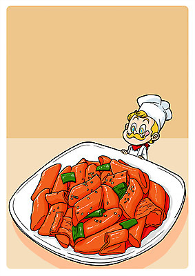 PSD 남자 음식 일러스트 한명 성인 요리사 떡볶이 국내일러스트 직업 1 사람 분식 파일형식