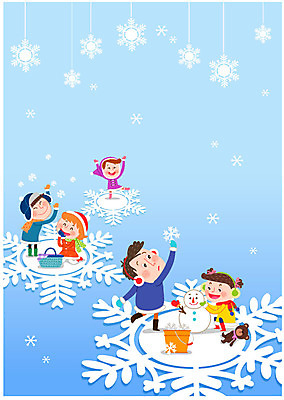 여자 남자 어린이 인형 겨울 일러스트 눈사람 하늘 여러명 소풍 바구니 눈송이 즐거움 국내일러스트 AI파일 계절 감정 다수 눈_날씨 사람 야외활동 파일형식 벡터