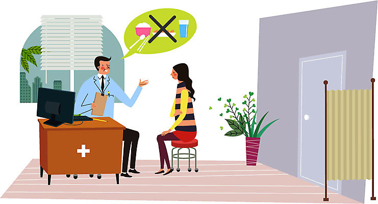 전신 식물 여자 남자 화분 일러스트 창문 건강 병원 앉기 성인 두명 컴퓨터 진료 환자 의사 블라인드 책상 검사_조사 건강검진 가림막 금식 단식 국내일러스트 AI파일 가구 의학 모션 사람 전자제품 의료진 커튼 파일형식 벡터