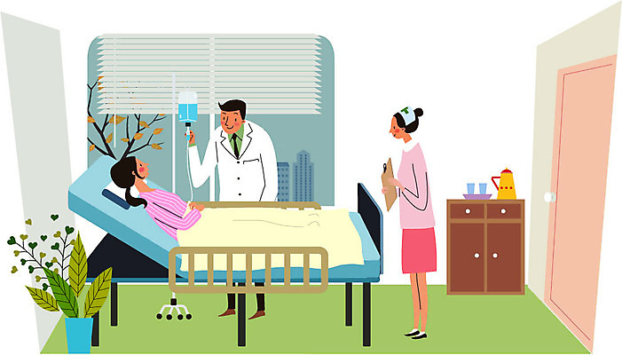 전신 여자 남자 화분 일러스트 창문 주전자 건강 병원 서기 상반신 성인 세명 눕기 문 진료 환자 간호사 의사 침대 블라인드 링거 서랍장 건강검진 왕진 국내일러스트 AI파일 가구 의학 의료기기 모션 주방용품 사람 의료진 커튼 검사_조사 파일형식 벡터