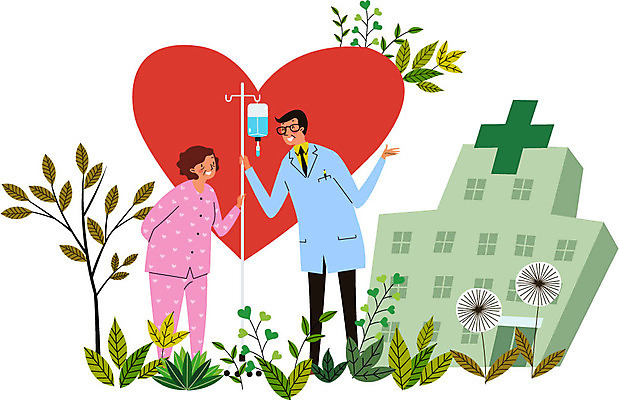 나무 식물 여자 노년 남자 꽃 일러스트 건강 병원 서기 상반신 성인 두명 진료 환자 의사 하트 링거 건강검진 국내일러스트 AI파일 모양 의학 의료기기 모션 사람 의료진 검사_조사 파일형식 벡터