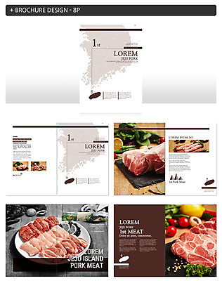 템플릿 ZIP 생고기 육류 돼지고기 팜플렛 사람없음 인디자인 INDD 이미지템플릿 식재료 파일형식