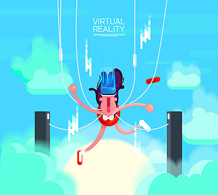 전신 구름 여자 일러스트 하늘 한명 성인 태양 체험 스카이다이빙 가상현실 오큘러스 VR기기 국내일러스트 AI파일 자연요소 1 컨셉 사람 기계 익스트림스포츠 파일형식 벡터