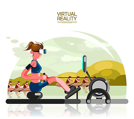 전신 구름 여자 남자 일러스트 산 여러명 상반신 성인 강 운동 체험 조정 로잉 로잉머신 가상현실 오큘러스 VR기기 국내일러스트 AI파일 자연요소 다수 컨셉 건강 사람 운동기구 기계 수상스포츠 파일형식 벡터