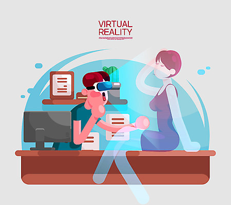 여자 남자 화분 액자 일러스트 선인장 성인 두명 모니터 체험 가상현실 오큘러스 VR기기 국내일러스트 AI파일 식물 컨셉 사람 컴퓨터 기계 파일형식 벡터