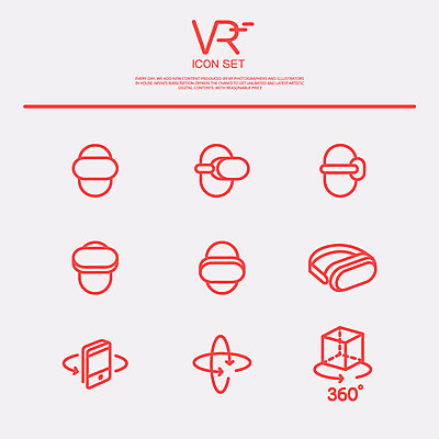아이콘 사람없음 스마트폰 세트 체험 360도 가상공간 가상현실 오큘러스 VR기기 2D아이콘 AI파일 컨셉 핸드폰 스마트기기 기계 각도 파일형식 벡터