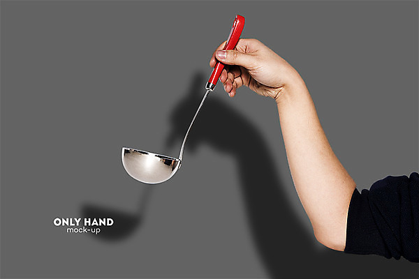 PSD 편집 편집이미지 손 남자 한손 그림자 요리 한명 들기 손짓 신체부위 국자 전단 합성 목업 킨포크 이미지편집 1 모션 주방용품 사람 홍보물 파일형식