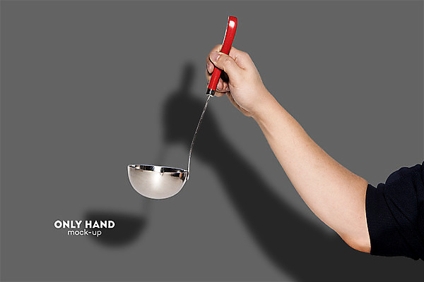 PSD 편집 편집이미지 손 남자 한손 그림자 요리 한명 들기 손짓 신체부위 국자 전단 합성 목업 킨포크 이미지편집 1 모션 주방용품 사람 홍보물 파일형식